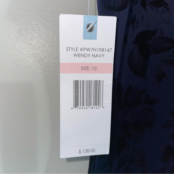 Prosecco NWT Floral Wendy Navy Mini cold shoulder dress Size 10 - Picture 8 of 8